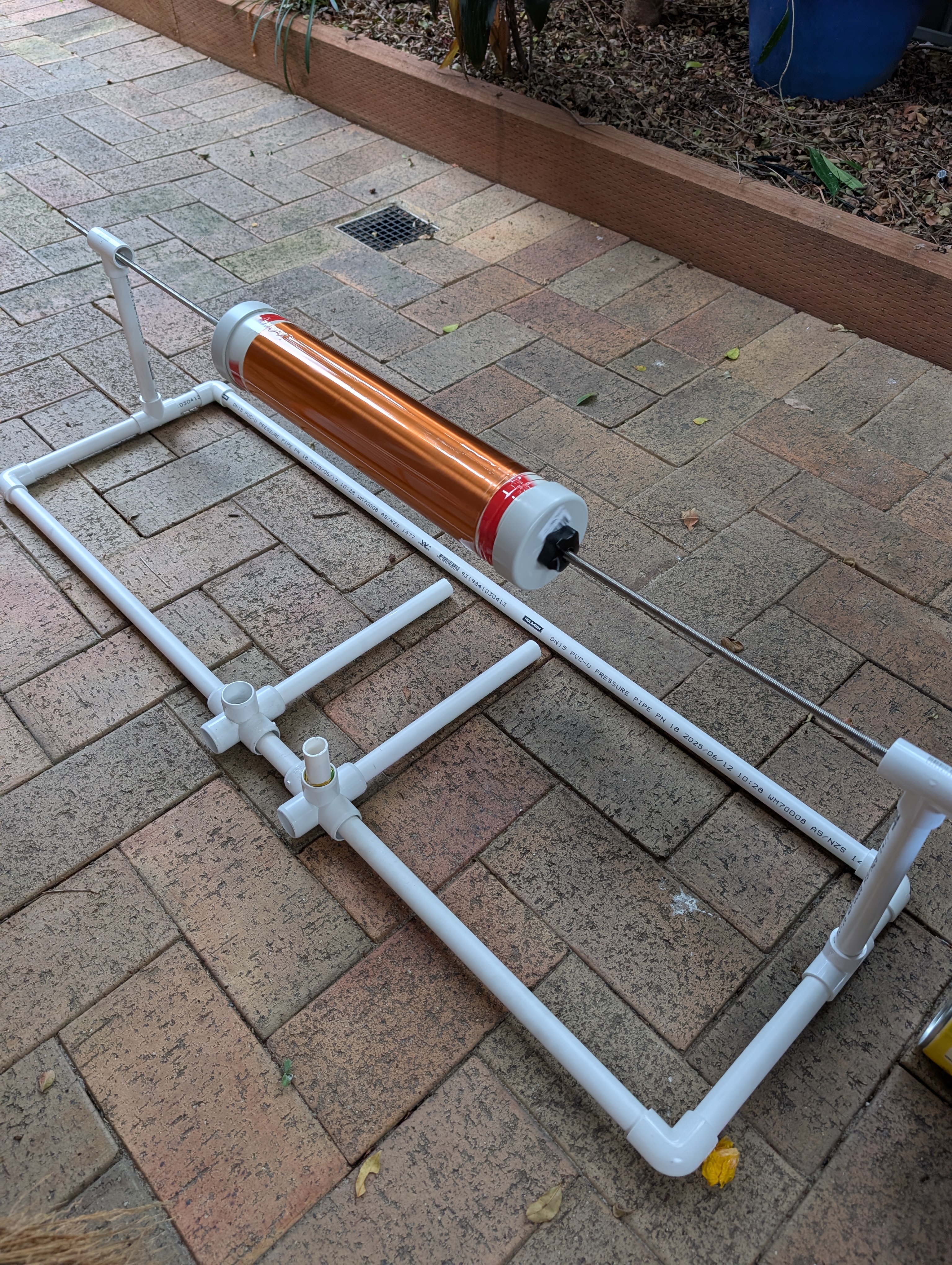 First coat of polyurethane lacquer being applied to Tesla coil