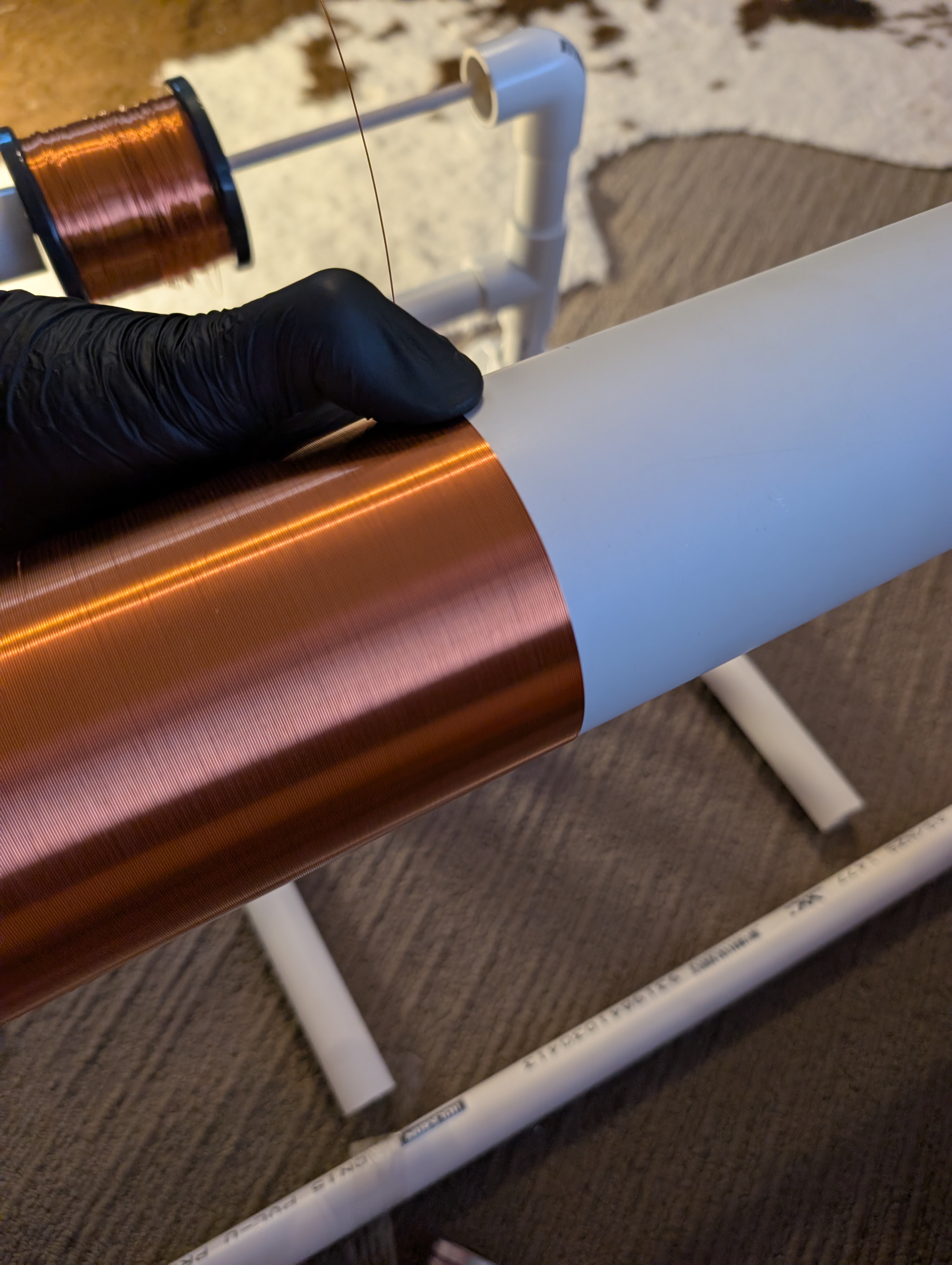 Winding the Tesla coil secondary with hand drill